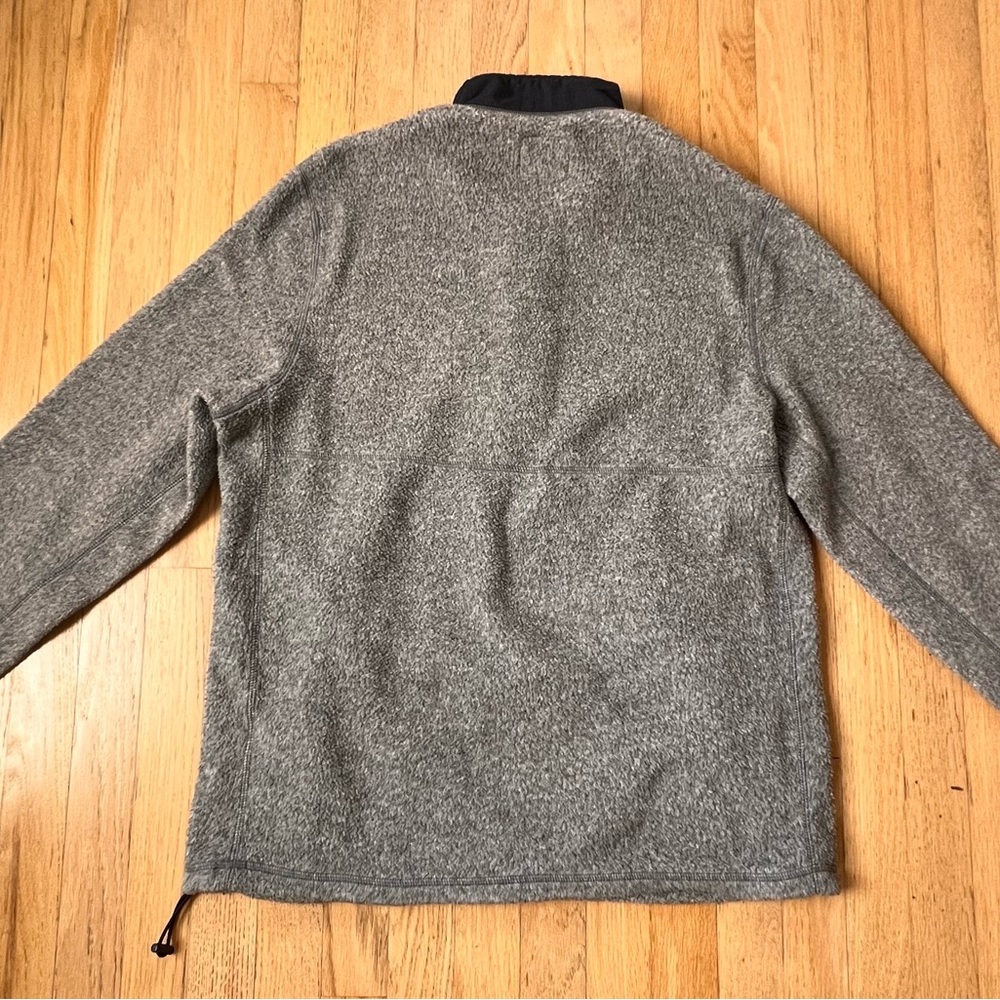 Abercrombie & Fitch Sweatshirt Mens Medium Gray Fleece Sherpa 1/2 Zip Snap - Picture 2 of 7